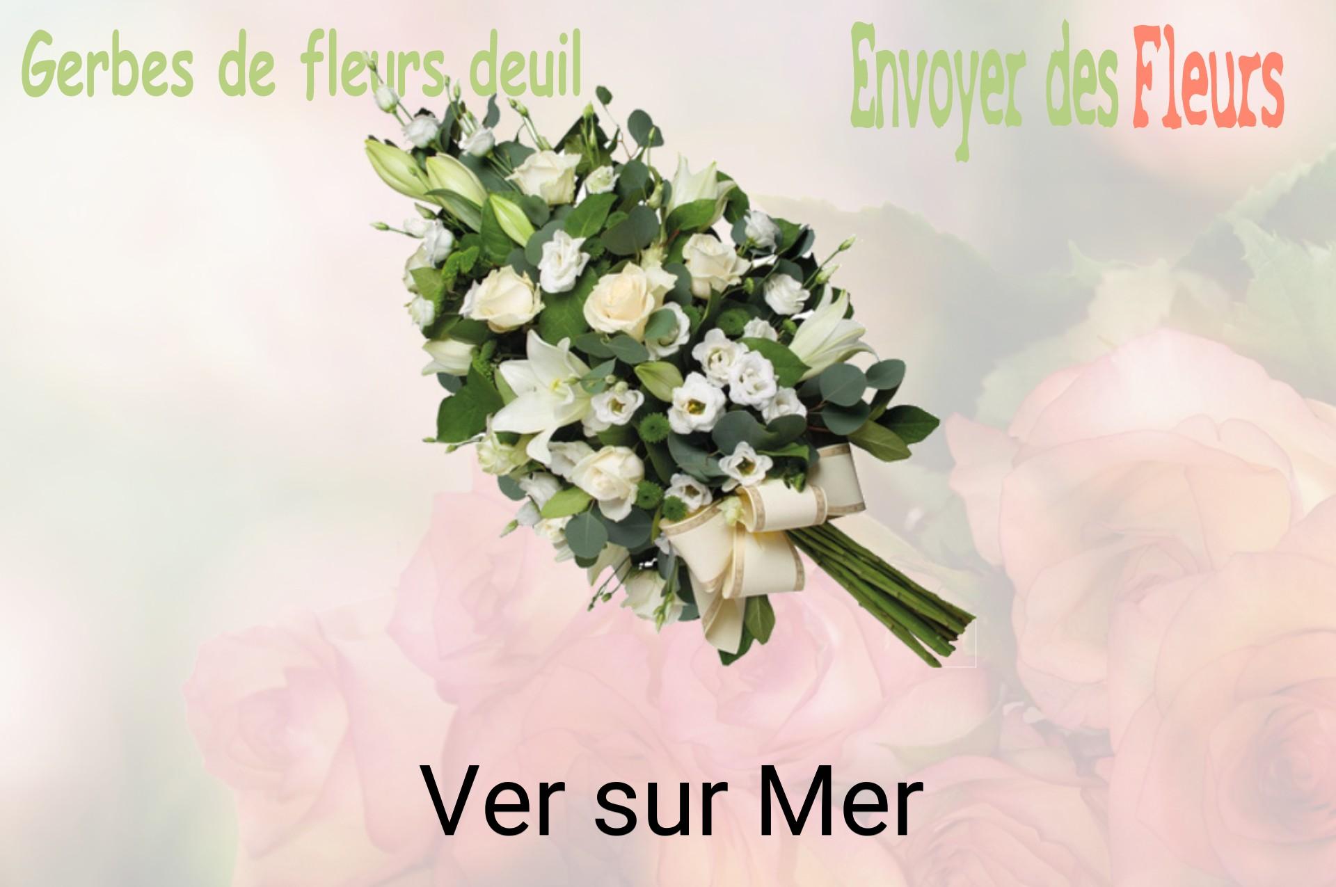 Gerbe de fleurs de deuil livrée à Ver-sur-Mer